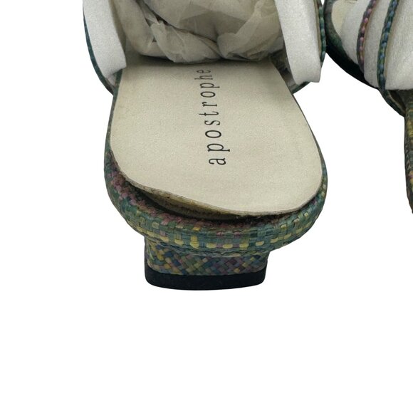 Apostrophe Womens Size 9 Square Toe Multi-Color Strappy Sandal Heels - Picture 5 of 6